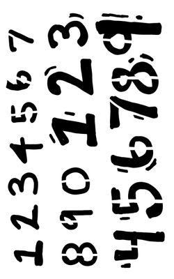 Carved Numbers 2 stencil 5x8
