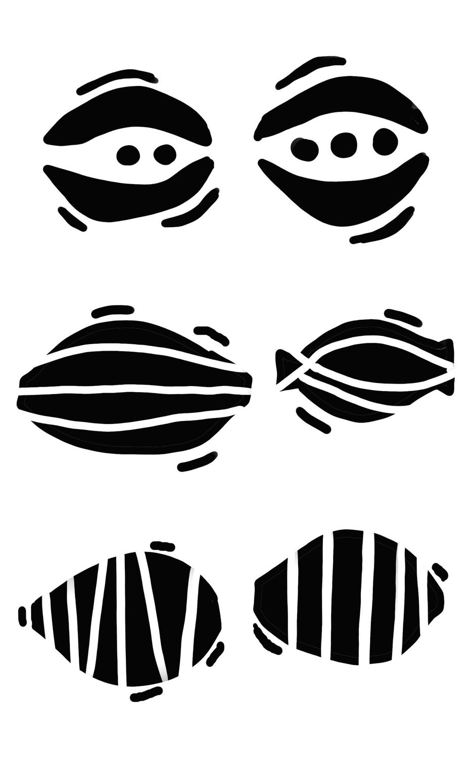 Carved Pods 2 stencil 5x8