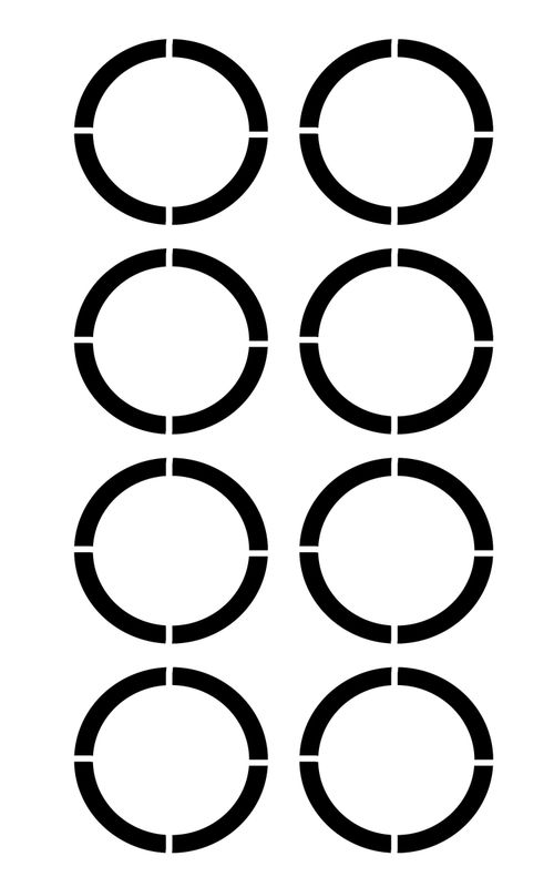 Jump Rings stencil 5x8