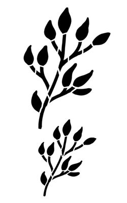 Spring leaves 3 stencil 5x8