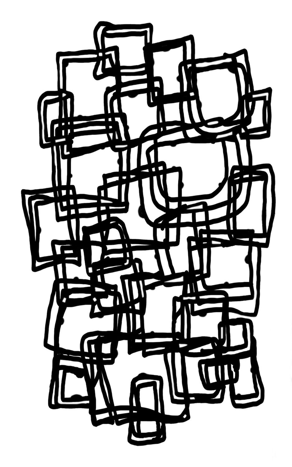 Doodle minis squares mask stencil 5x8