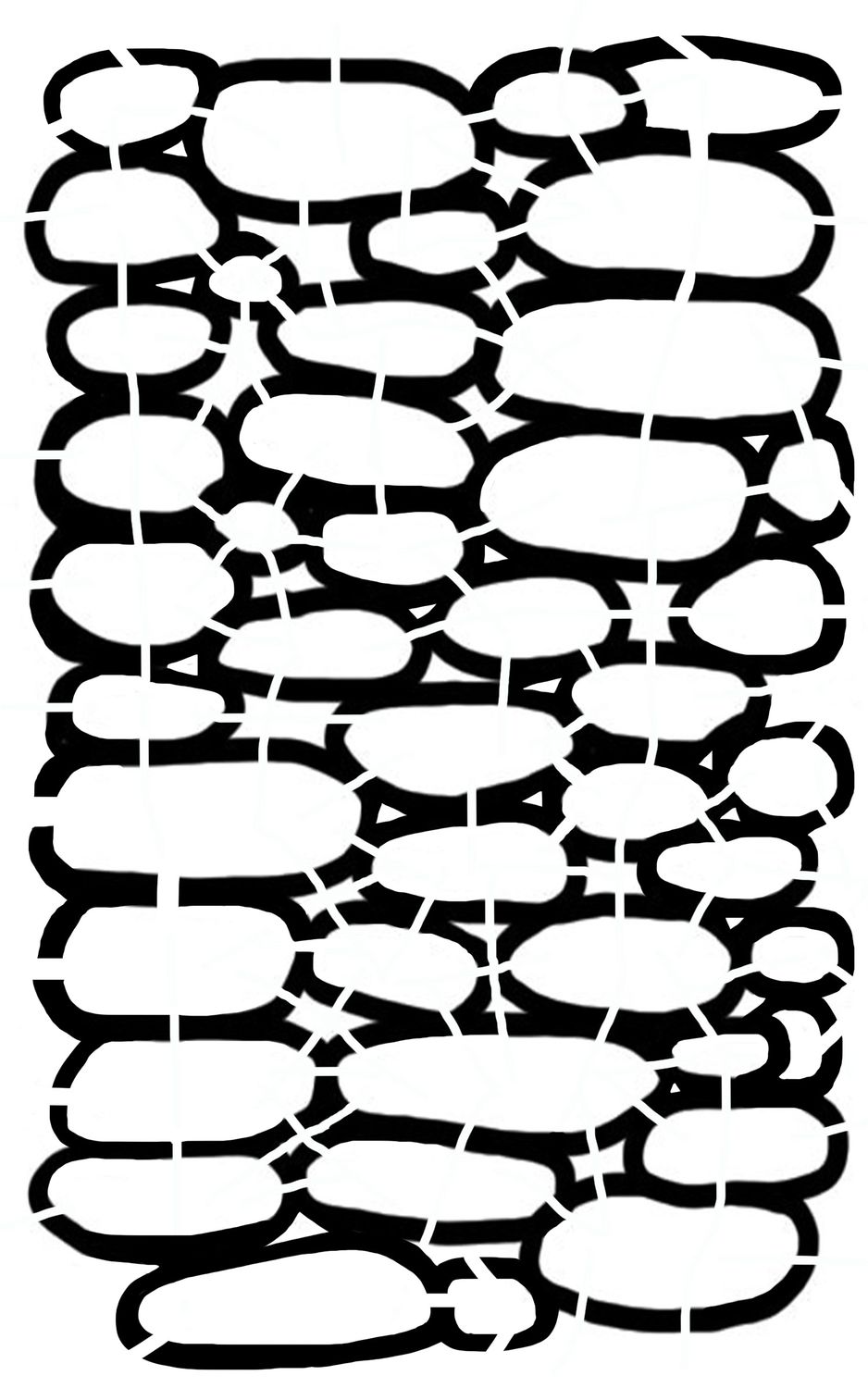 Doodle stacked stone stencil 5x8