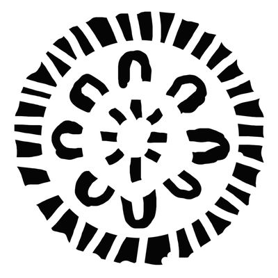 Jagged Carving Circle 1 stencil 6x6