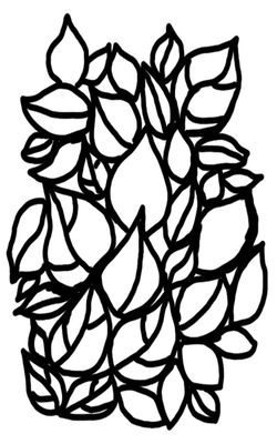 Doodle Leaves mask stencil 5x8