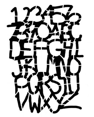 Doodle Numbers and Letters not mask stencil 8x10