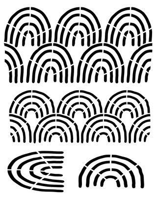 Rainbows stencil 8x10