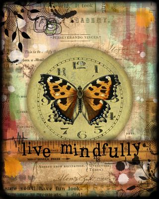 "Live Mindfully" butterfly series, Print to be Framed