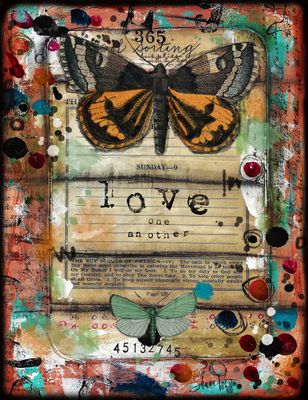 "Love one Another" butterfly series, Print to be Framed