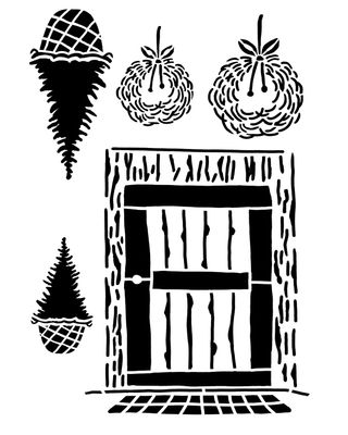 Rustic Door maker stencil 8x10