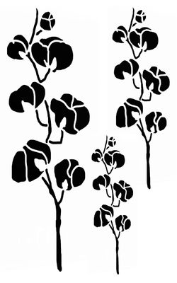 Cotton Stem 1 stencil 5x8