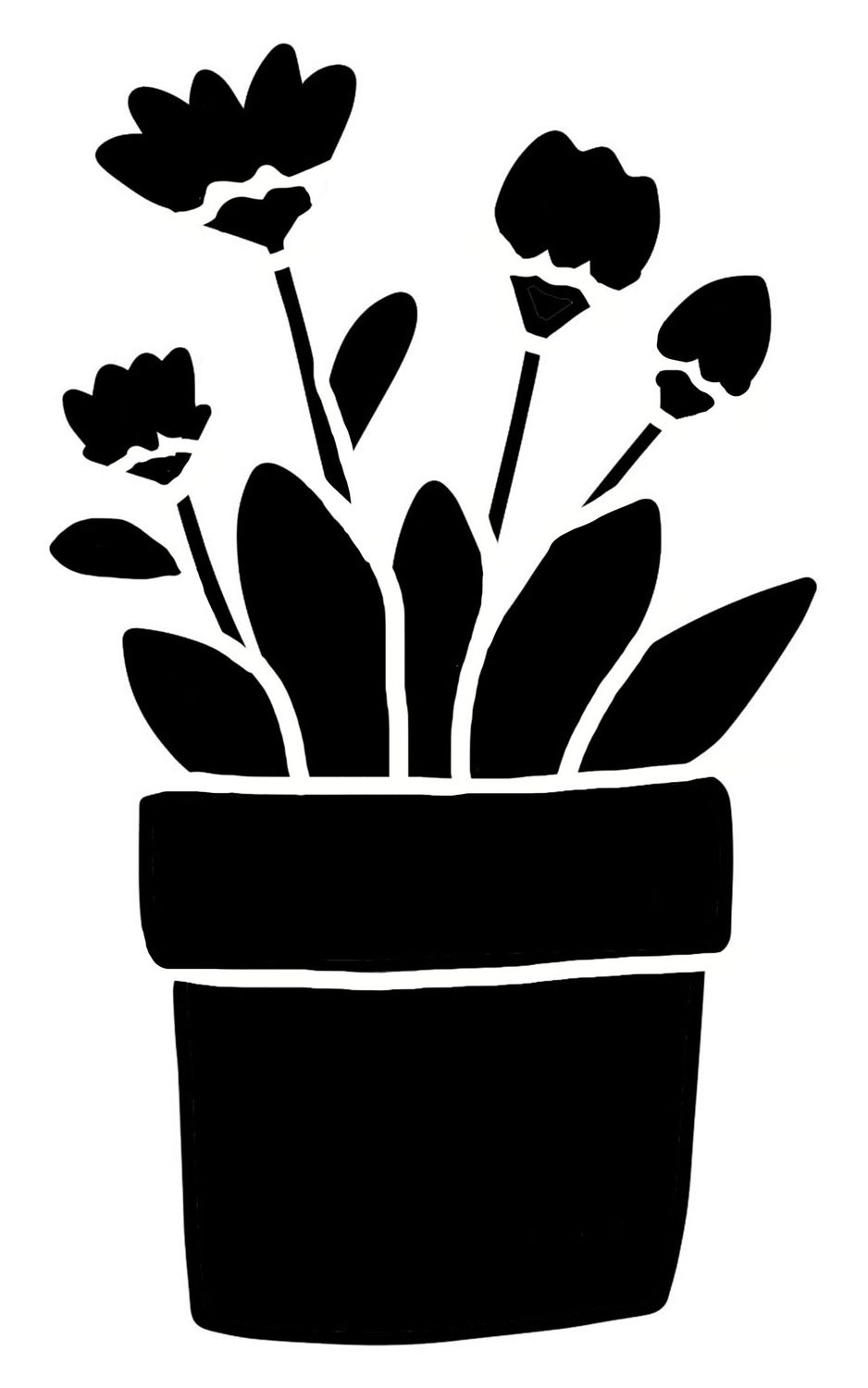 Little Pots 2 stencil 5x8