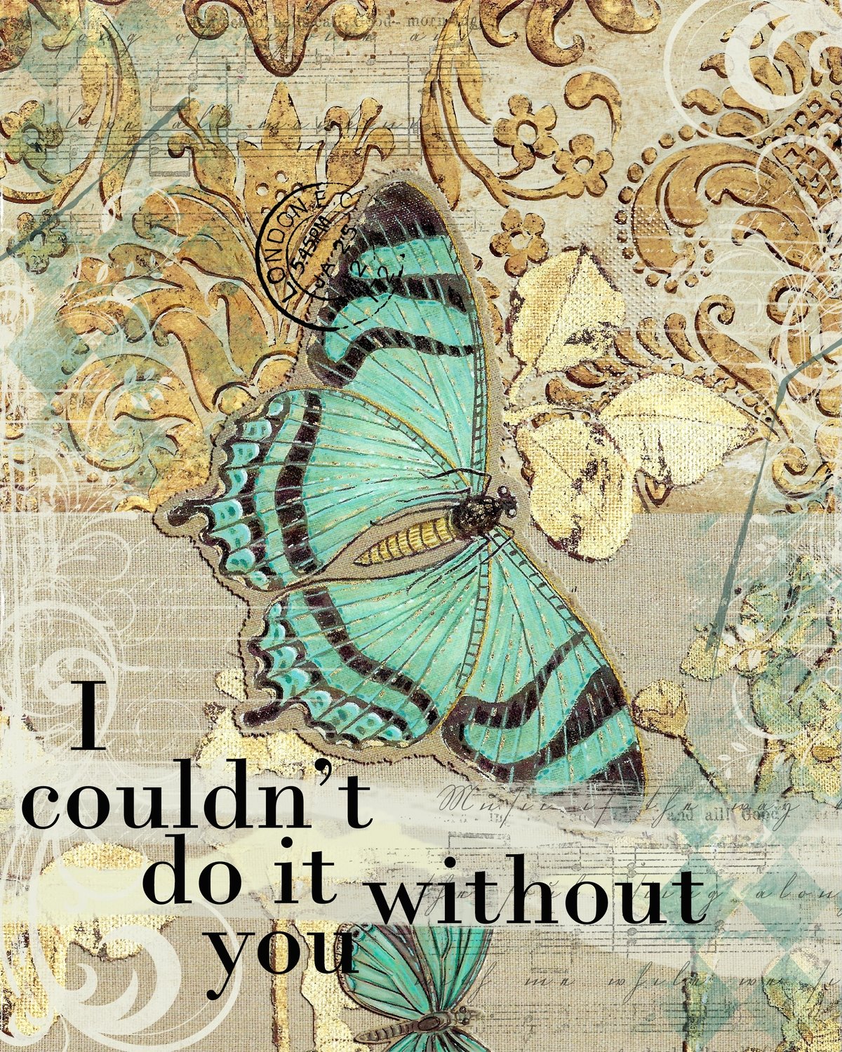 "I couldn't do it without You" butterfly Print on Wood 5x7 Overstock