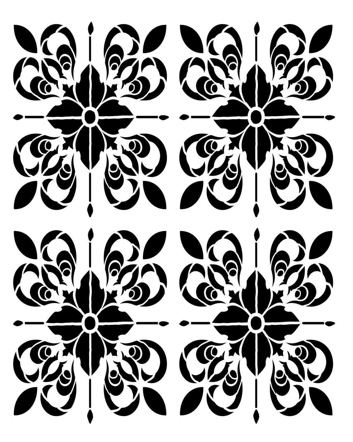Moroccan Tile 2 stencil 8x10