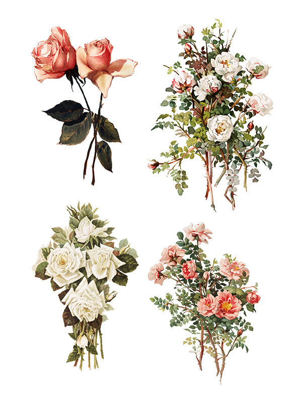 Vintage Floral collage pak Sunday inspiration 7-2-17 ***PRINTED VERSION*** 5 pages