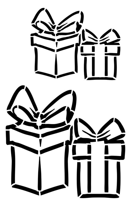 Presents stencil 5x8