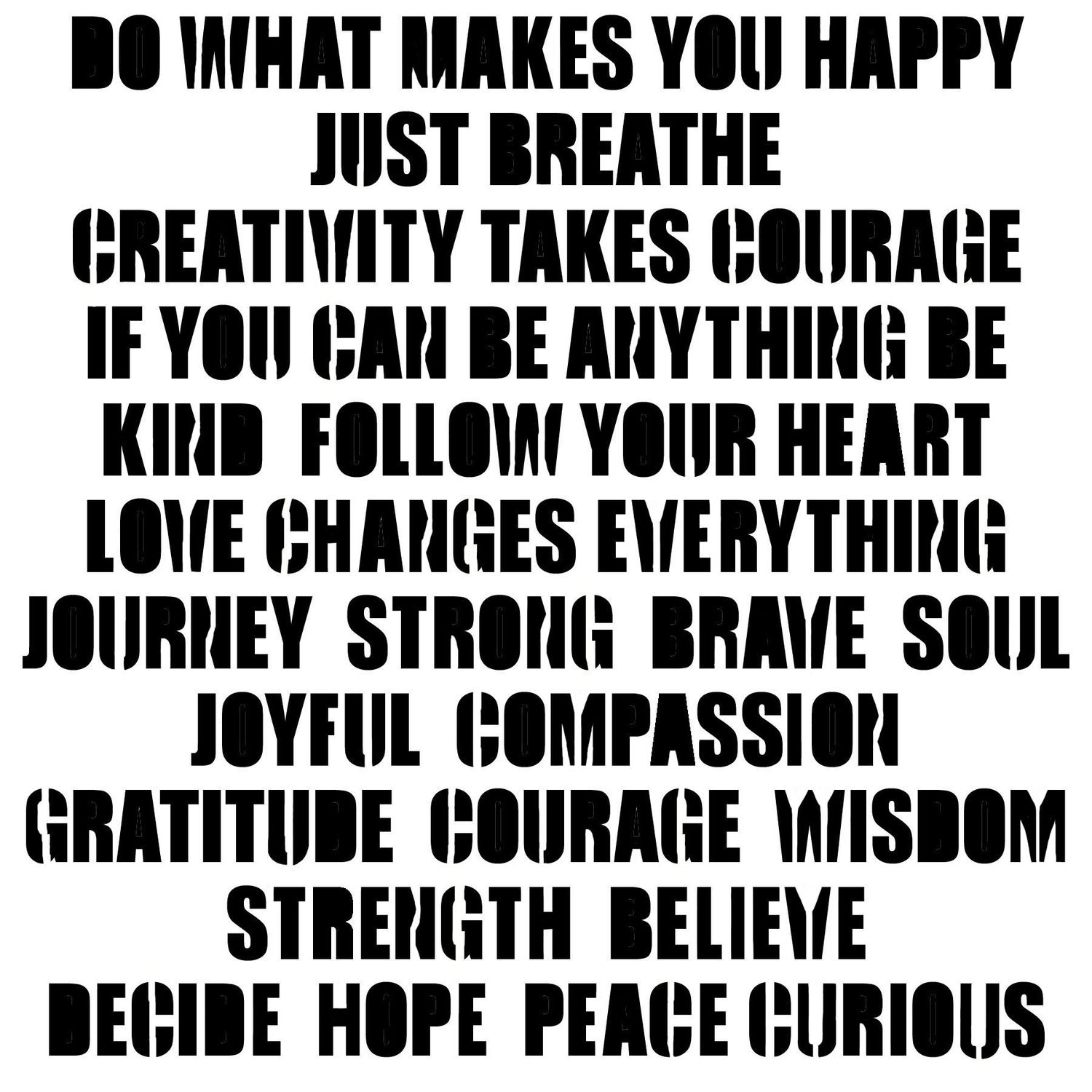 Positive words stencil 6x6 &quot;CLEARANCE&quot;