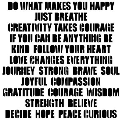 Positive words stencil 6x6 "CLEARANCE"