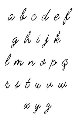 Cursive Rough Font lowercase stencil 5x8