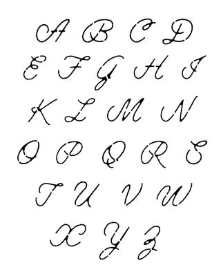 Cursive Rough Font uppercase stencil 8x10