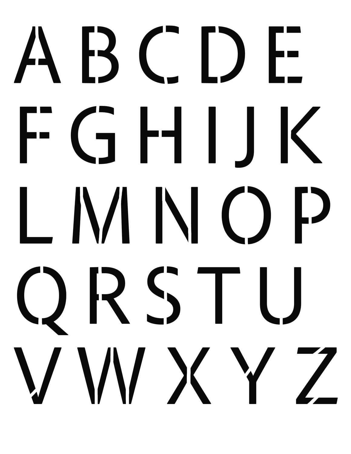 Polished Font stencil 8x10