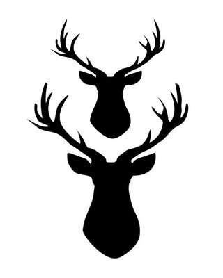 2 Deer stencil with masks 8x10