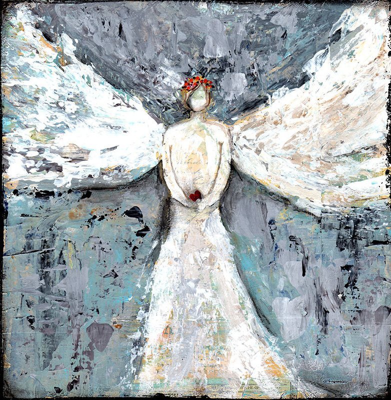 &quot;Angel guiding You&quot; Print on Wood and Print to be Framed