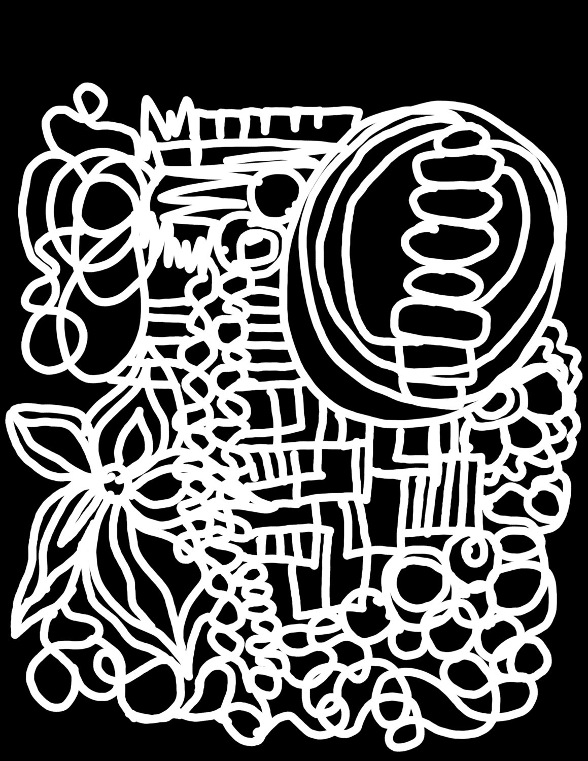 scribbles doodle 1 stencil mask