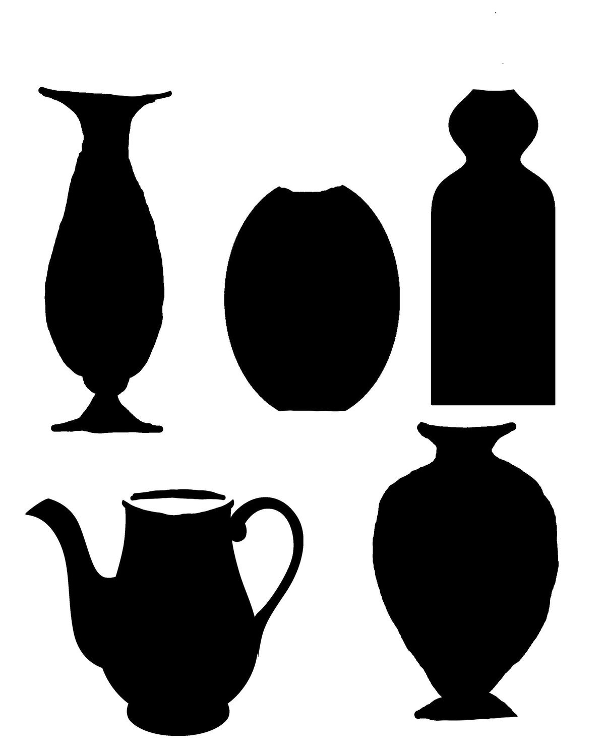 Vases 1 with masks stencil 8x10