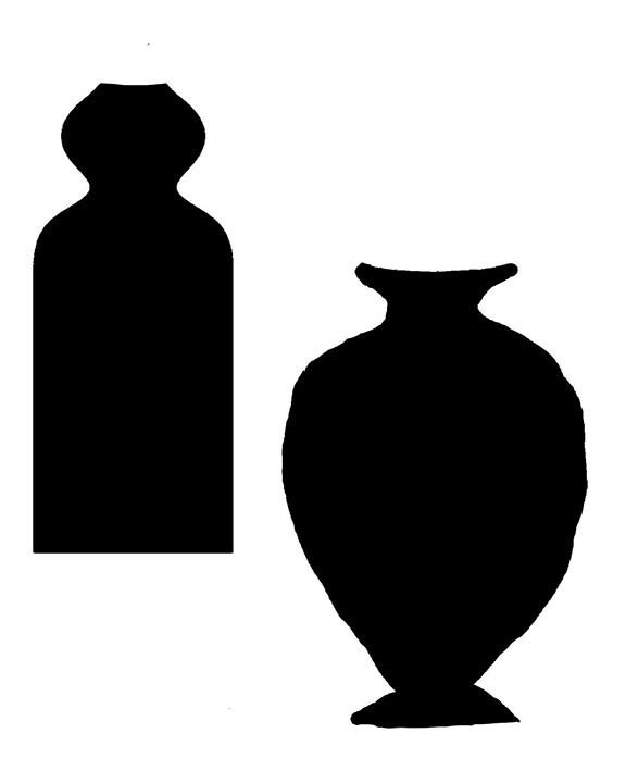 Vases large with masks stencil 8x10