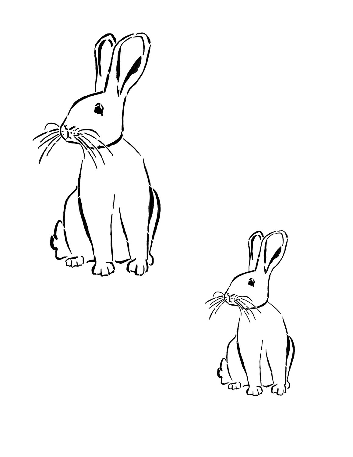 Woodland creatures Rabbit 8x10 stencil