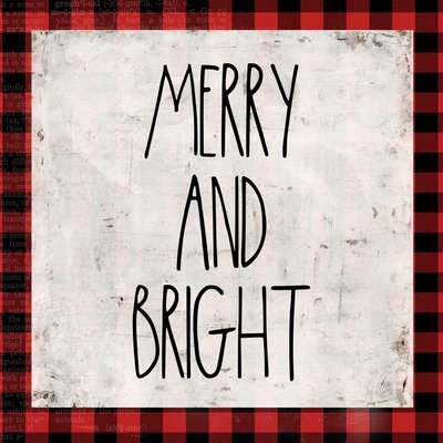 "Merry & Bright" red plaid, Print on Wood and Print to be Framed