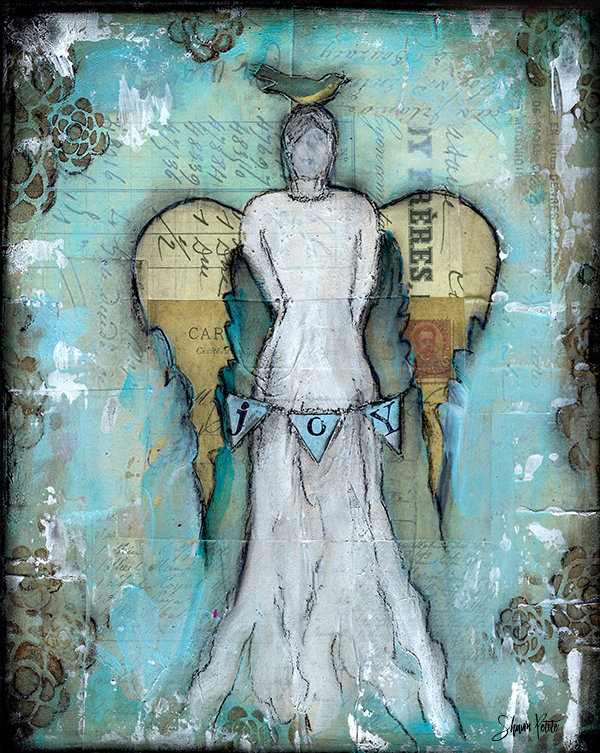 "Joy Angel" Print on Wood and Print to be Framed