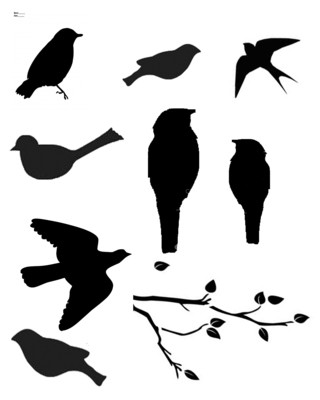 Birds, Birds, Birds with masks 8x10 stencil