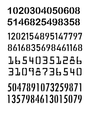 Numbers 2 stencil 12x16