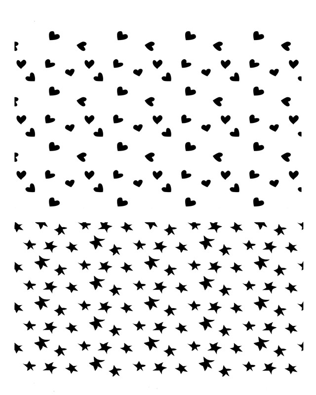 Stars and Hearts stencil 8x10
