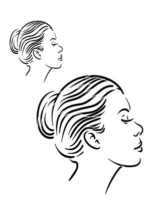 Faces 2 side view stencil 8x10