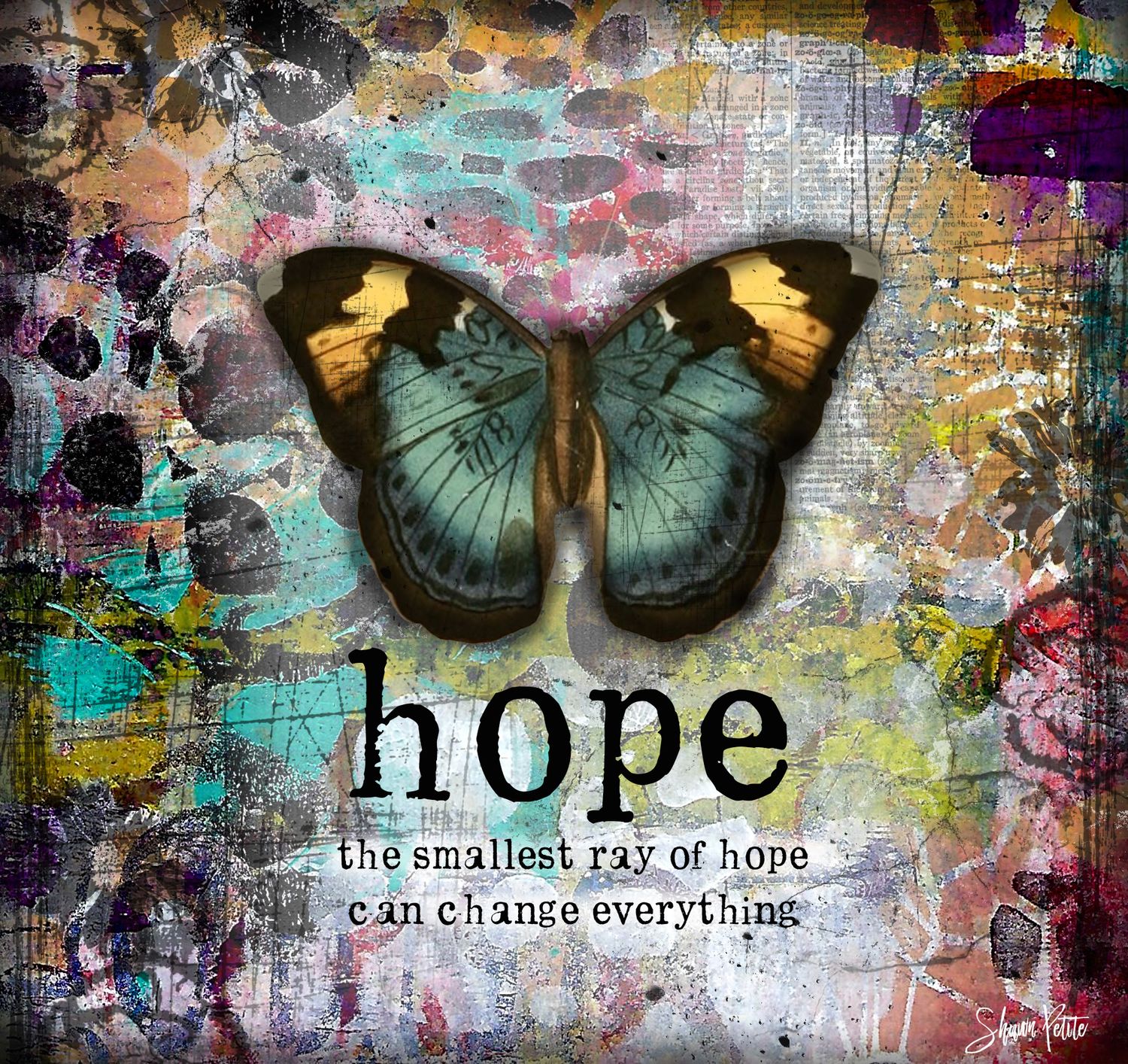 "Hope, the smallest ray of Hope",   Print to be Framed