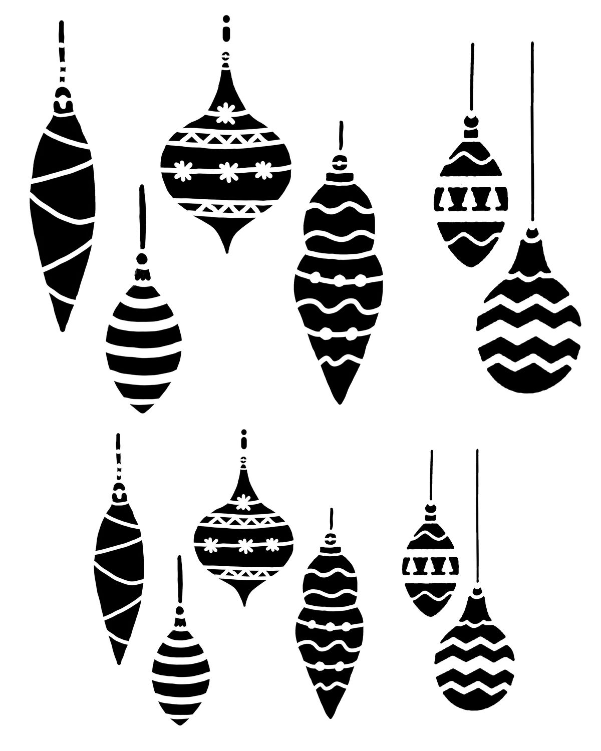 Hanging Ornaments stencil 8x10 "CLEARANCE"