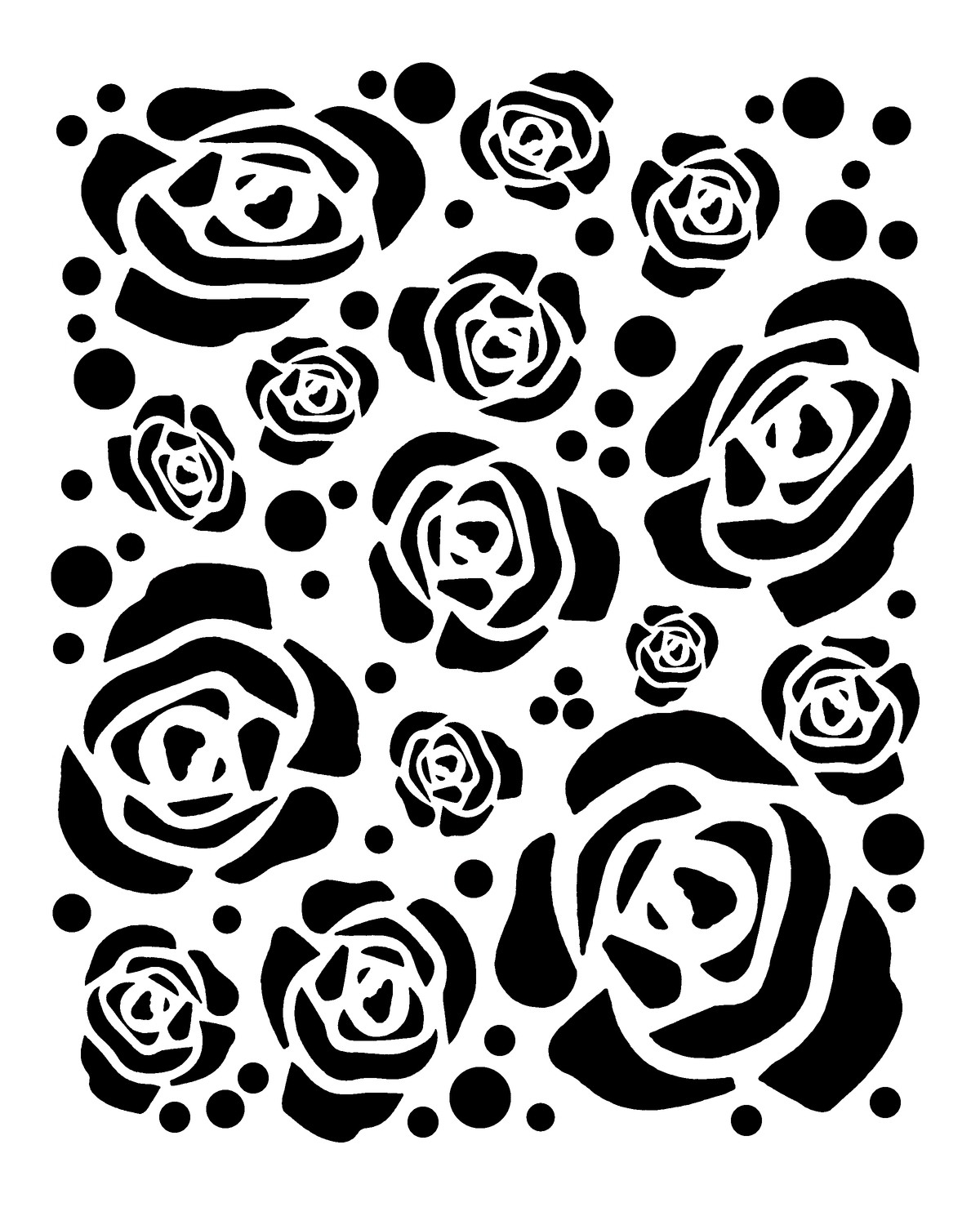 Large Roses stencil 8x10
