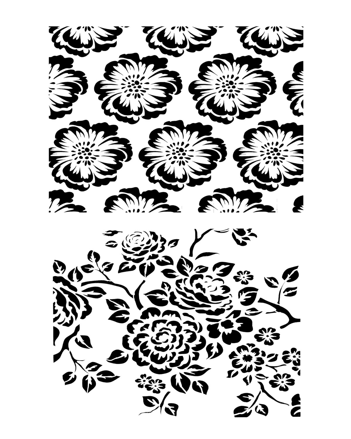 Vintage Wallpaper Duo stencil 8x10