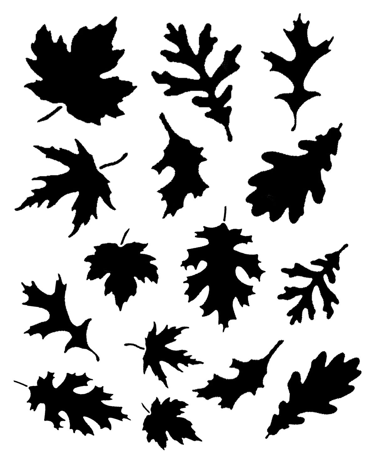 Fall Leaves small with masks stencil 8x10