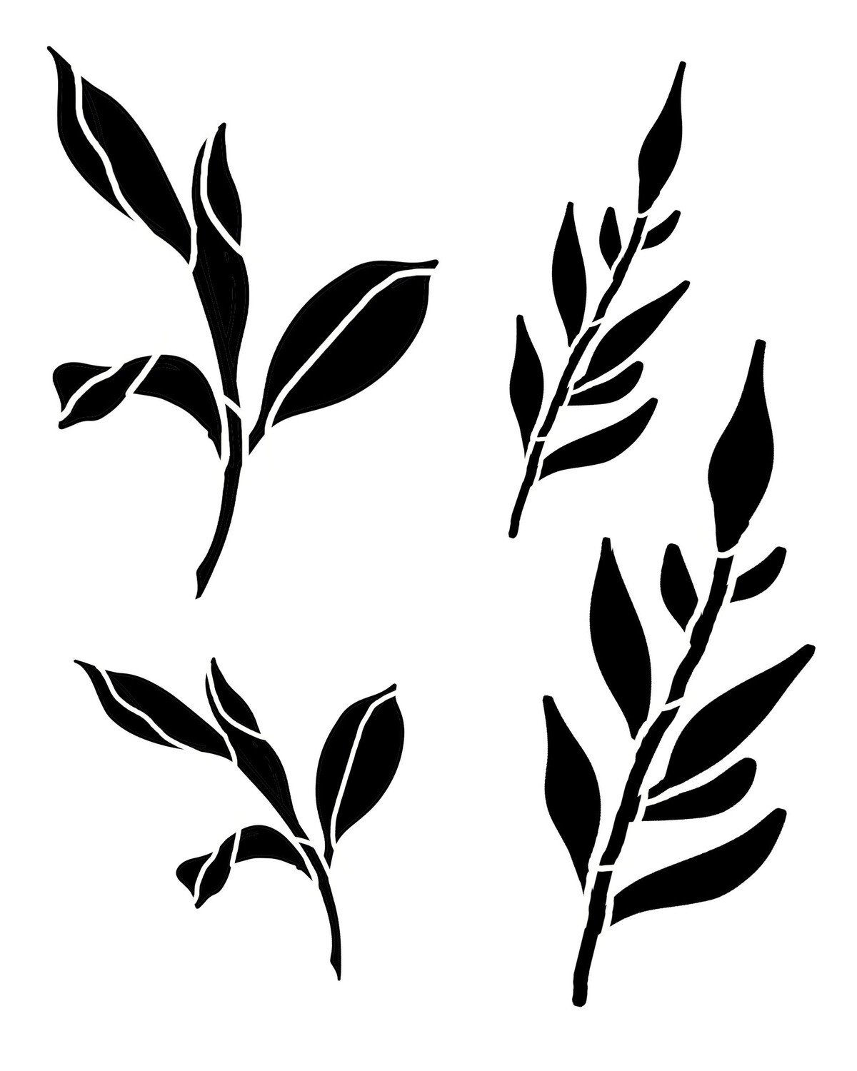 Spring Leaves 1 stencil 8x10