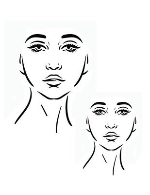 Faces 5 looking over stencil 8x10