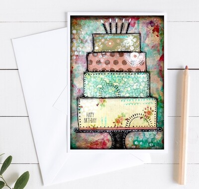 "Happy Birthday" 5x7 cake card