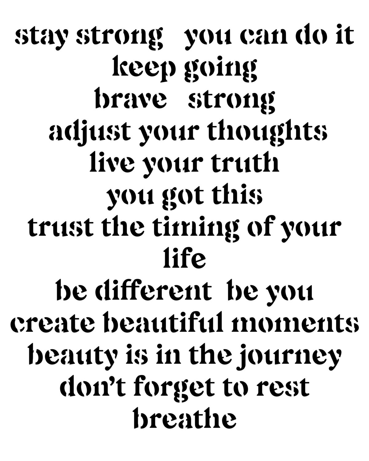 Be Strong stencil 8x10