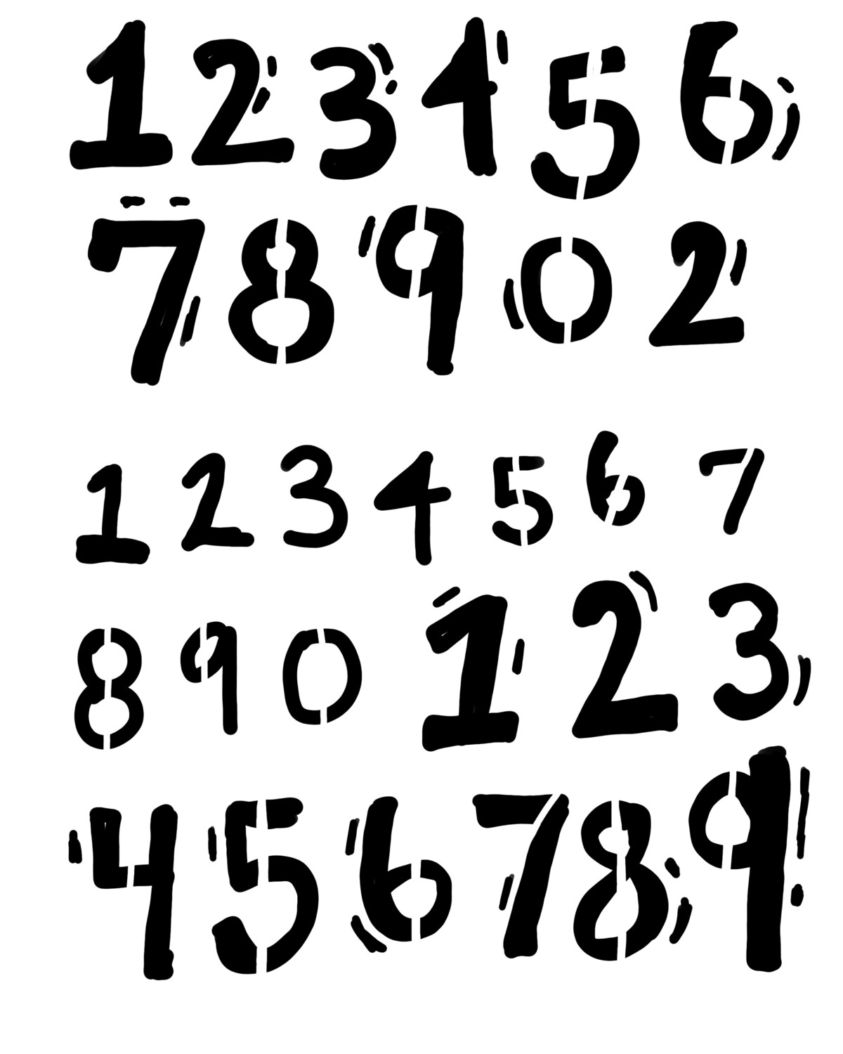 Carved Numbers stencil 8x10