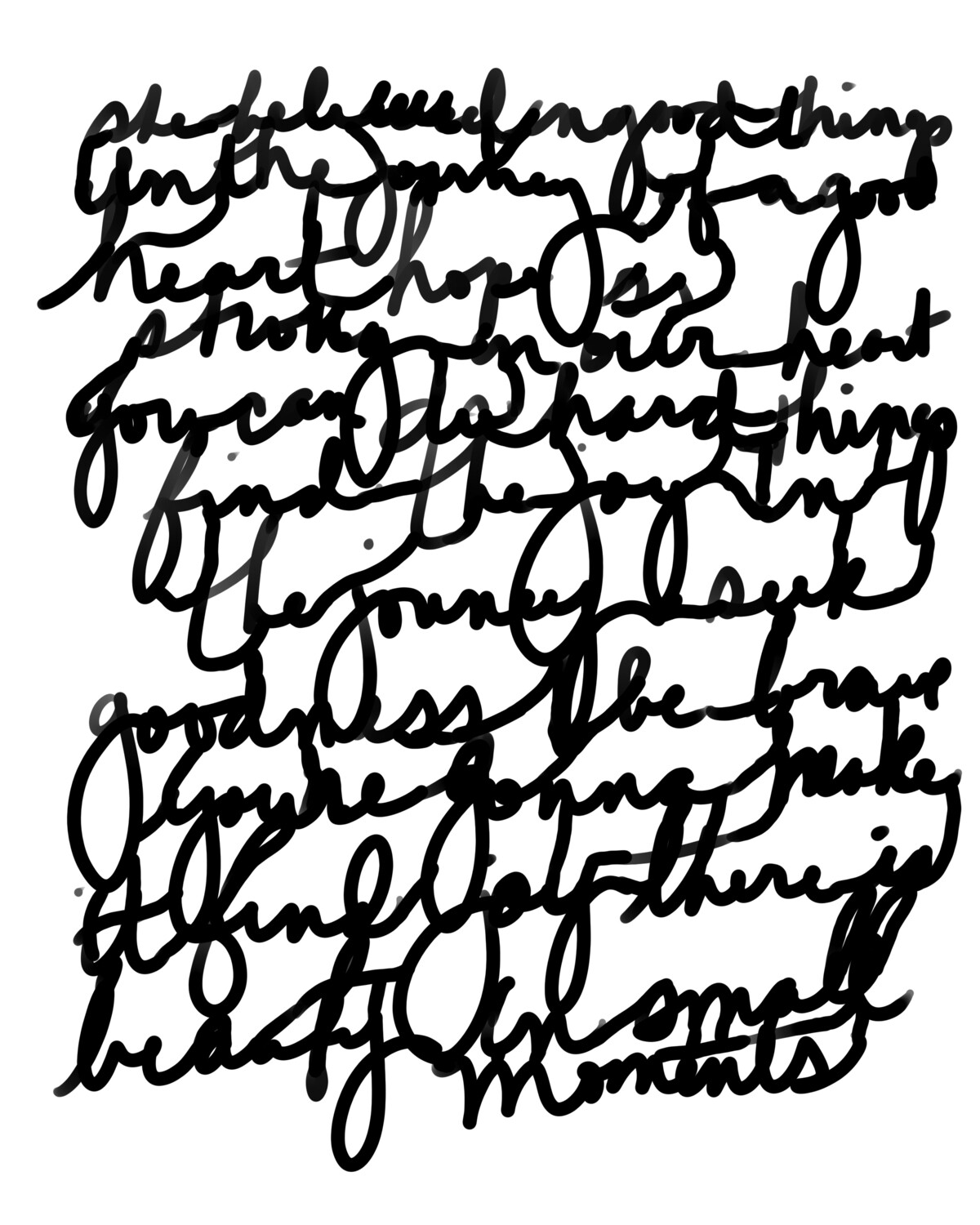 Journal Writing with mask stencil 8x10