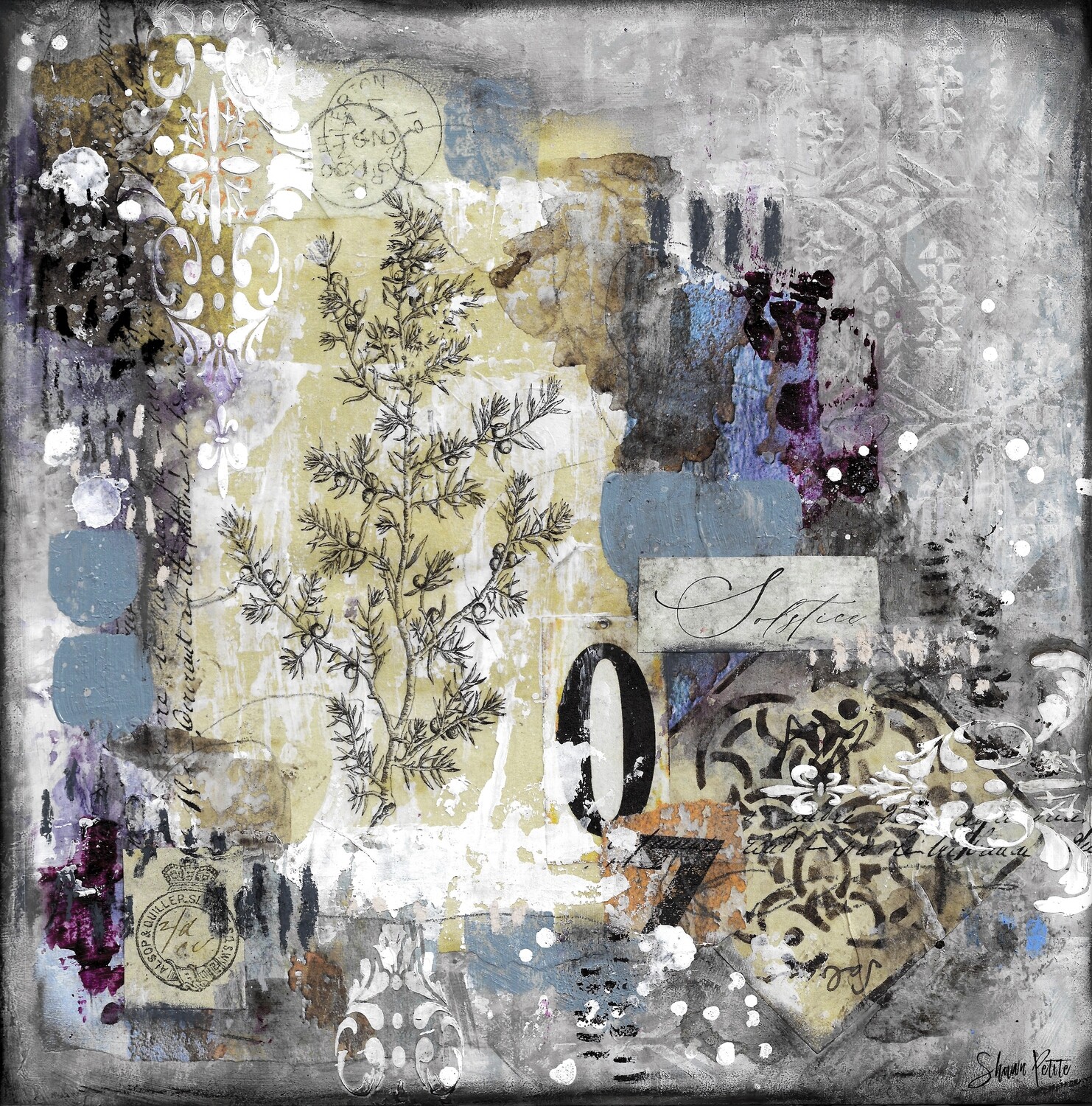 "Solstice" abstract, Print to be Framed