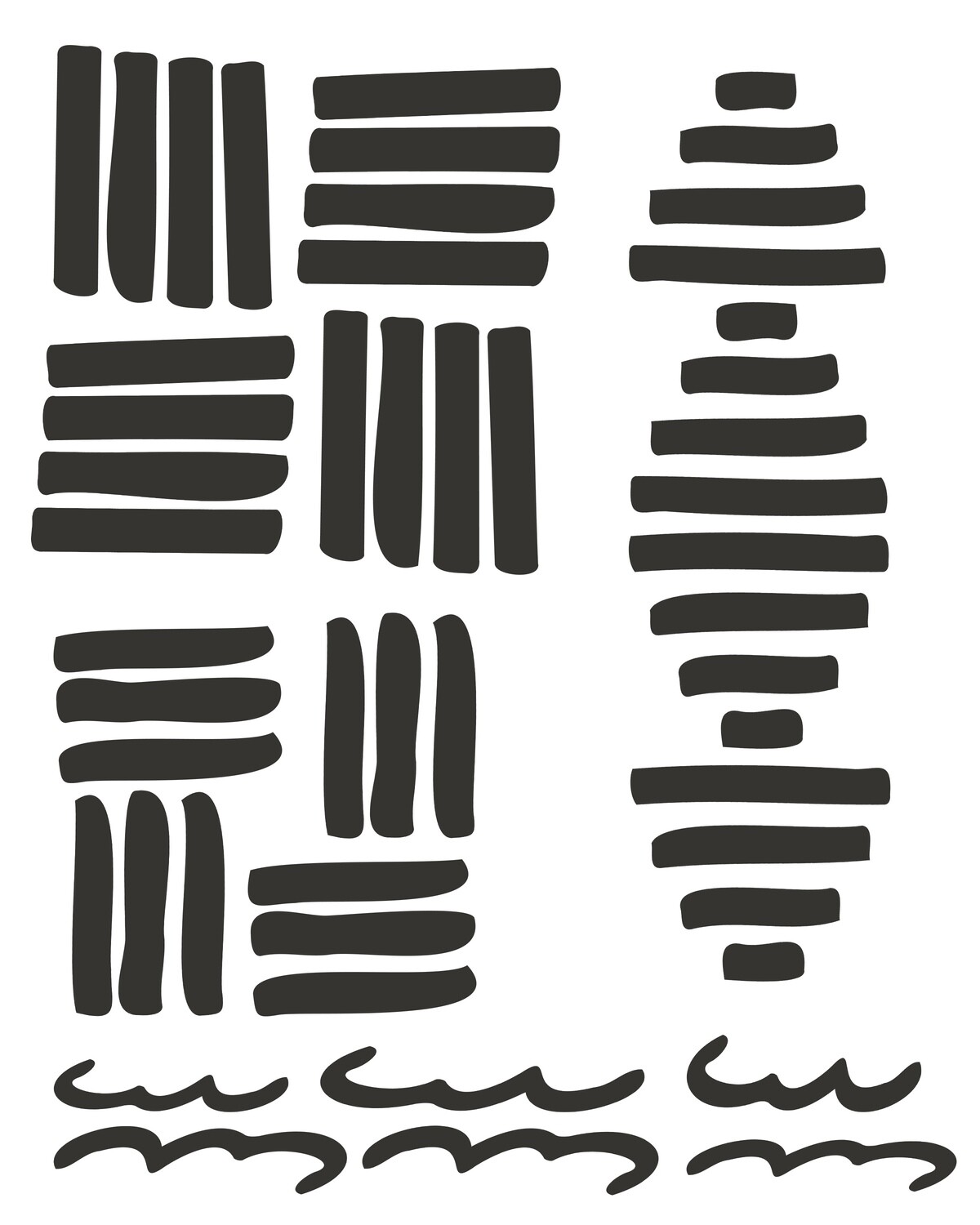 Abstract layers 1 stencil 8x10
