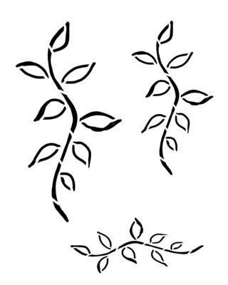 Abstract leaves 1 stencil 8x10